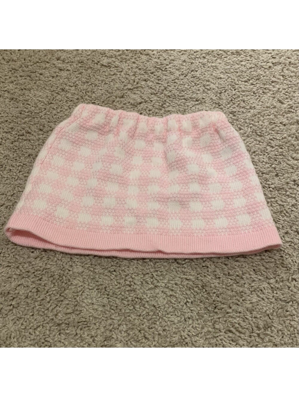 18 Month Knitted Skirt - Toddler Girl - Pink And White - Excellent Condition